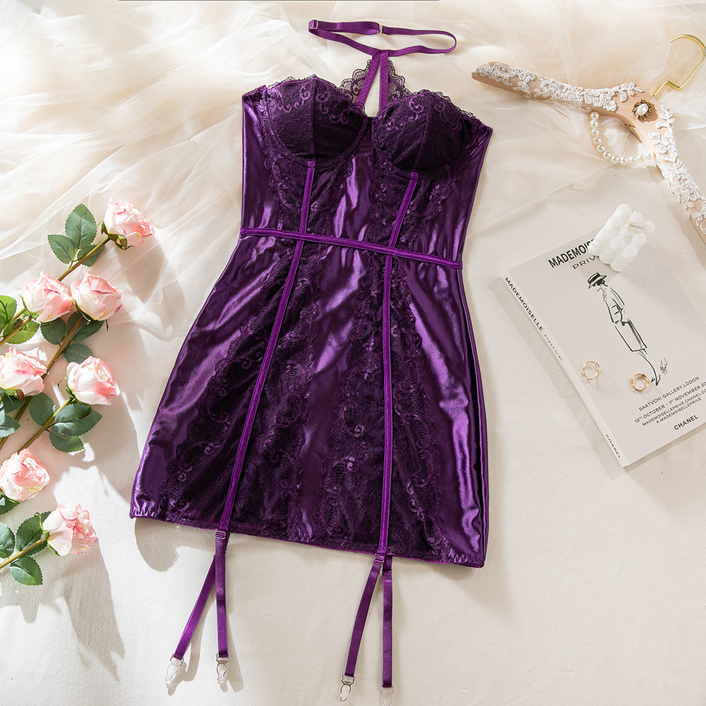 Sexy Lace Bralette & Dress Set - Backless Halter Neck Push-Up Lingerie - Sxyra